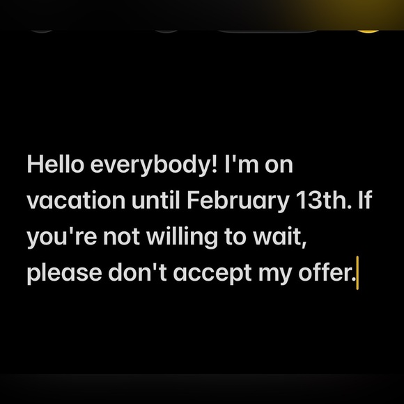 Other - Store on vacation until February 13